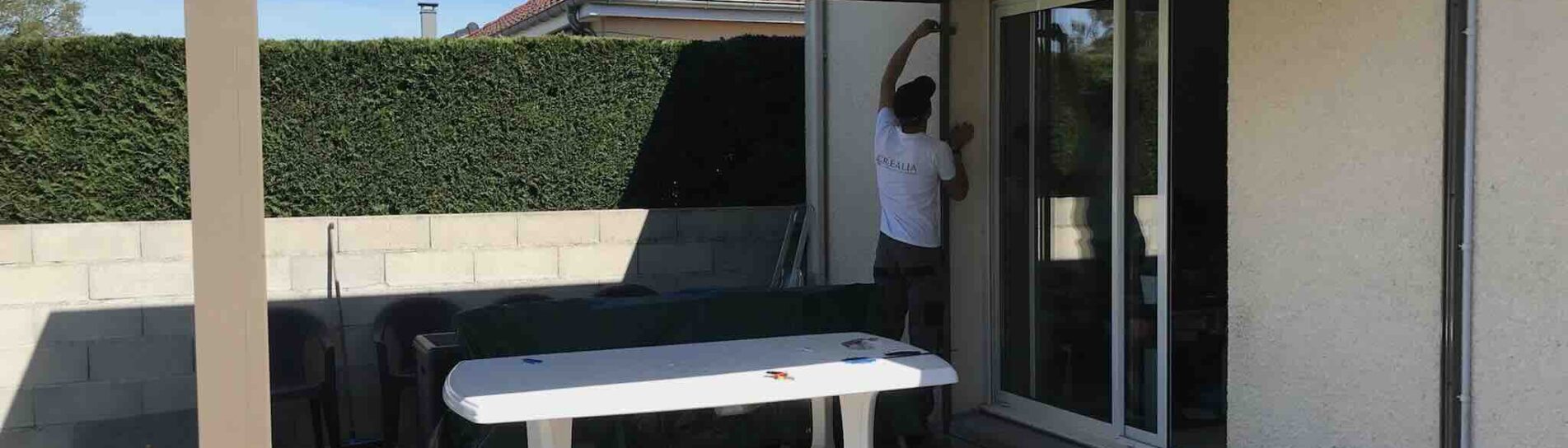 Installation d’une pergola bioclimatique avec stores et éclairage LED à Plichancourt